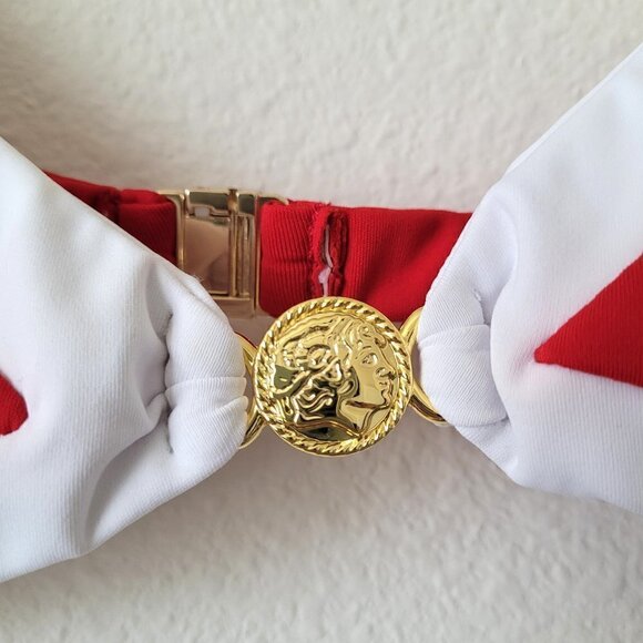 NWT Caroline Constas Masie Red & White Color Block Bikini Top - Picture 7 of 14